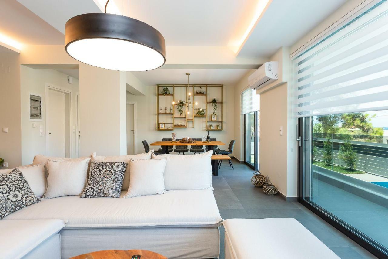 Nisos Villa, Pool & Heated Spawhirlpool, Walking To Beach, By Thinkvilla Sfáka 外观 照片