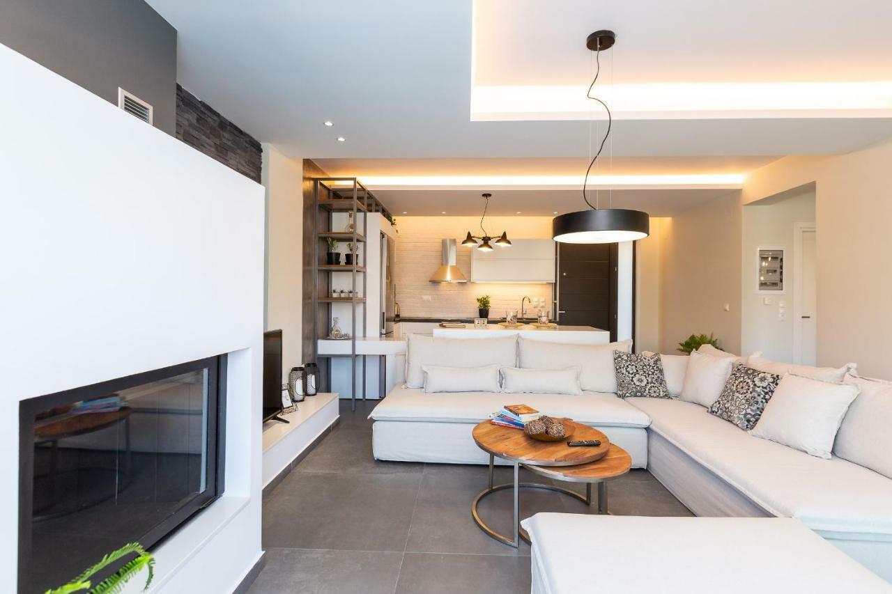 Nisos Villa, Pool & Heated Spawhirlpool, Walking To Beach, By Thinkvilla Sfáka 外观 照片